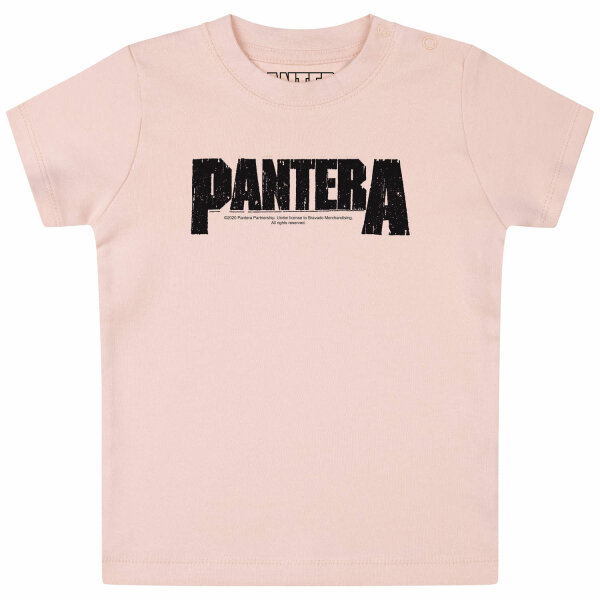 Pantera (Logo) - Baby T-Shirt, hellrosa, schwarz, 68/74