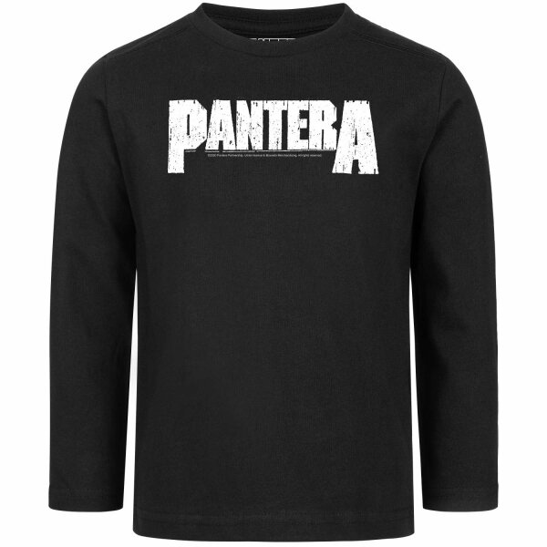 Pantera (Logo) - Kinder Longsleeve, schwarz, weiß, 164