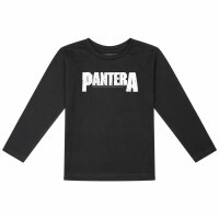 Pantera (Logo) - Kinder Longsleeve, schwarz, weiß, 164