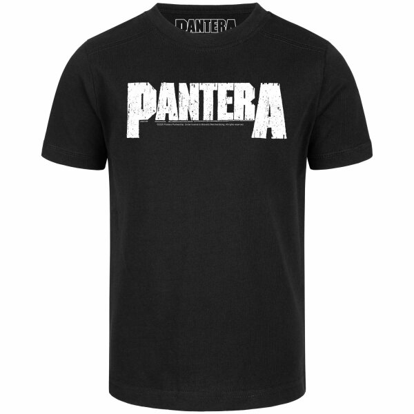 Pantera (Logo) - Kinder T-Shirt, schwarz, weiß, 128