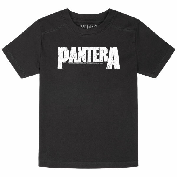 Pantera (Logo) - Kinder T-Shirt, schwarz, weiß, 128