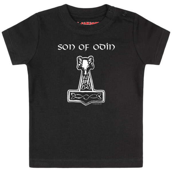 son of Odin - Baby T-Shirt, schwarz, weiß, 56/62