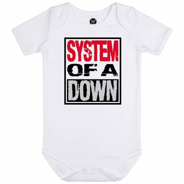 System of a Down (Logo) - Baby Body, weiß, mehrfarbig, 56/62