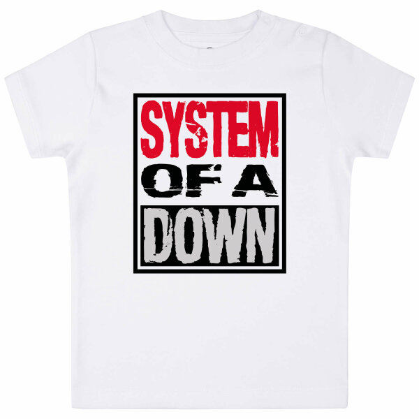 System of a Down (Logo) - Baby T-Shirt, weiß, mehrfarbig, 80/86