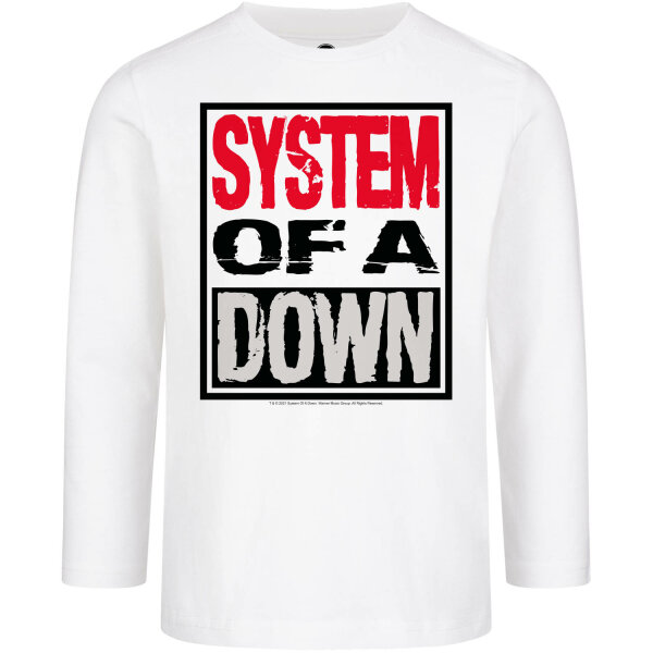 System of a Down (Logo) - Kinder Longsleeve, weiß, mehrfarbig, 140