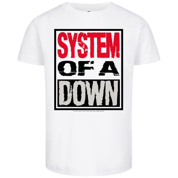 System of a Down (Logo) - Kinder T-Shirt, weiß, mehrfarbig, 104