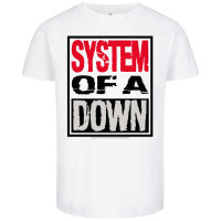 System of a Down (Logo) - Kinder T-Shirt, weiß, mehrfarbig, 152