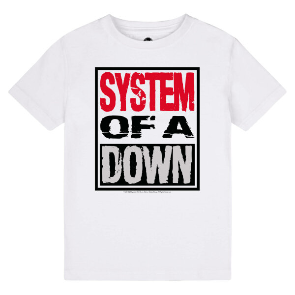 System of a Down (Logo) - Kinder T-Shirt, weiß, mehrfarbig, 92