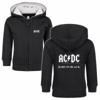 AC/DC (Baby in Black) - Baby Kapuzenjacke, schwarz, weiß, 56/62