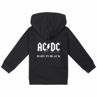 AC/DC (Baby in Black) - Baby Kapuzenjacke, schwarz, weiß, 56/62