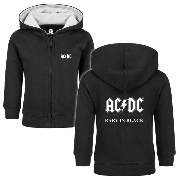 AC/DC (Baby in Black) - Baby Kapuzenjacke, schwarz, weiß, 68/74
