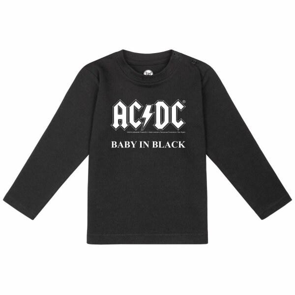AC/DC (Baby in Black) - Baby Longsleeve, schwarz, weiß, 68/74