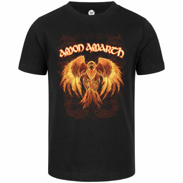 Amon Amarth (Burning Eagle) - Kinder T-Shirt, schwarz, mehrfarbig, 128