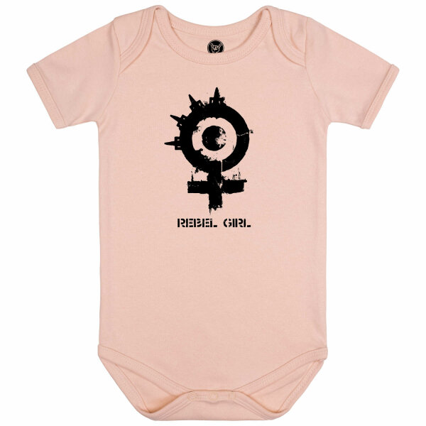 Arch Enemy (Rebel Girl) - Baby bodysuit, pale pink, black, 56/62