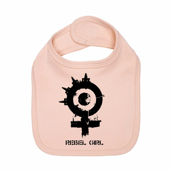 Arch Enemy (Rebel Girl) - Baby bib, pale pink, black, one size