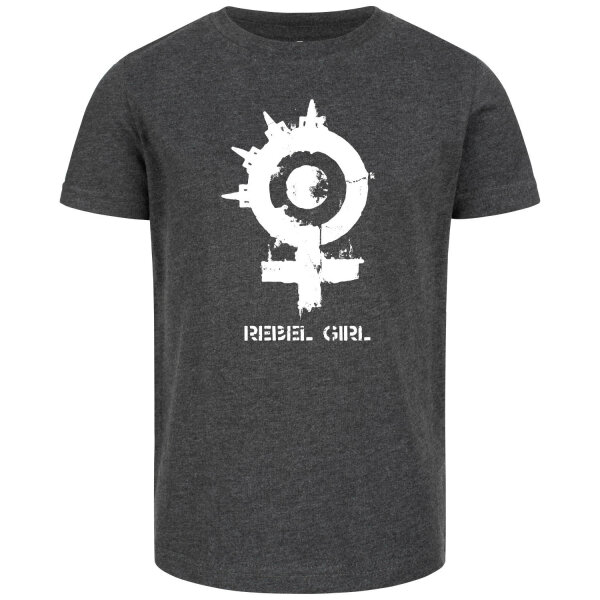 Arch Enemy (Rebel Girl) - Kinder T-Shirt, charcoal, weiß, 104