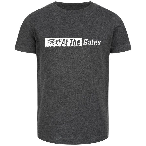 At the Gates (Logo) - Kinder T-Shirt, charcoal, weiß, 140