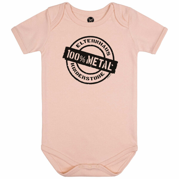 Elternhaus: Metal - Baby bodysuit, pale pink, black, 56/62
