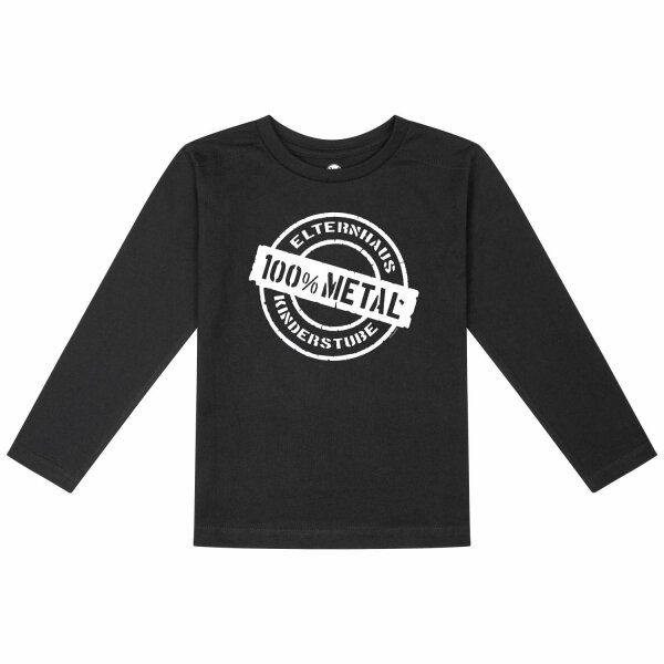 Elternhaus: Metal - Kinder Longsleeve, schwarz, weiß, 116