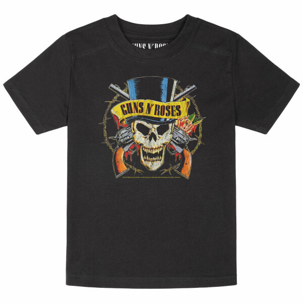 Guns n Roses (TopHat) - Kinder T-Shirt, schwarz, mehrfarbig, 128