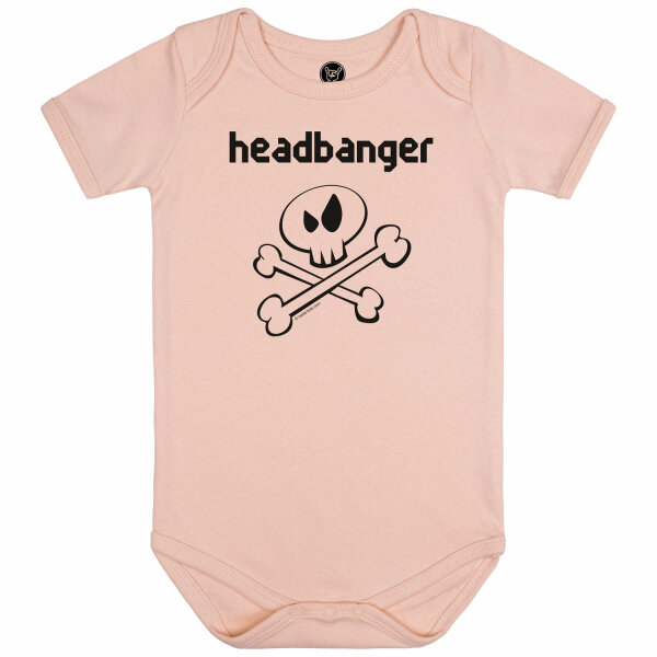 headbanger (invers) - Baby Body, hellrosa, schwarz, 68/74