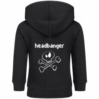 headbanger (invers) - Baby zip-hoody, black, white, 56/62