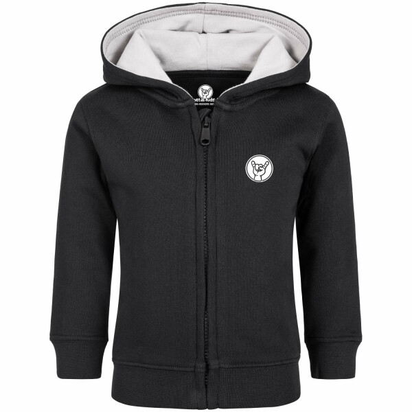 headbanger (invers) - Baby zip-hoody, black, white, 68/74