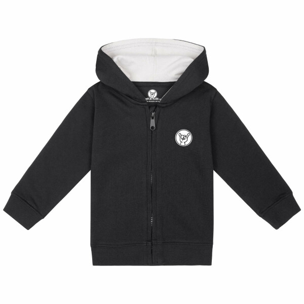 headbanger (invers) - Baby zip-hoody, black, white, 68/74