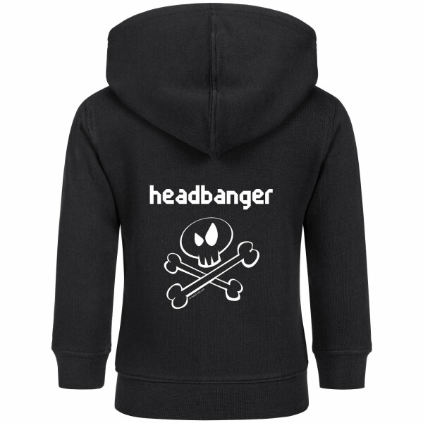 headbanger (invers) - Baby zip-hoody, black, white, 68/74