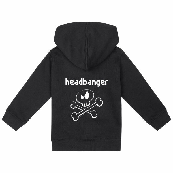 headbanger (invers) - Baby zip-hoody, black, white, 68/74