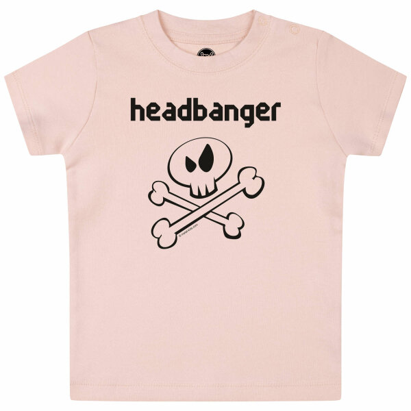 headbanger (invers) - Baby T-Shirt, hellrosa, schwarz, 56/62
