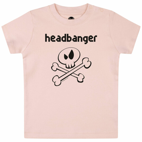 headbanger (invers) - Baby T-Shirt, hellrosa, schwarz, 68/74
