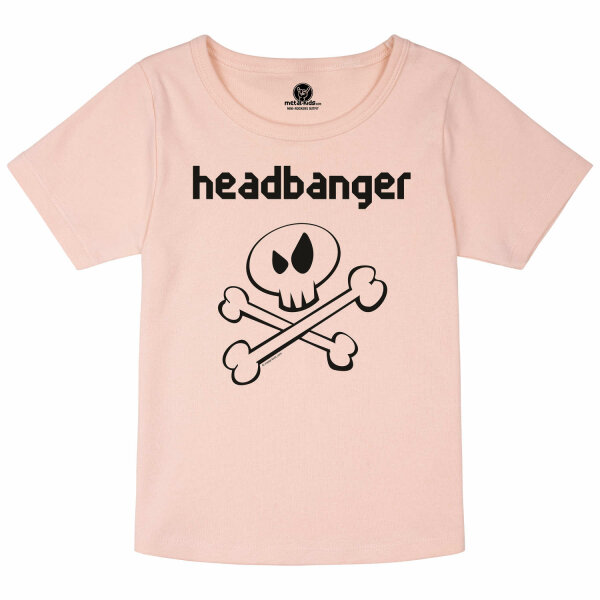 headbanger (invers) - Girly Shirt, hellrosa, schwarz, 116