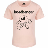 headbanger (invers) - Girly Shirt, hellrosa, schwarz, 116