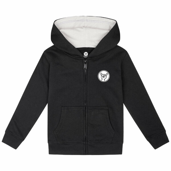 headbanger (invers) - Kids zip-hoody, black, white, 104