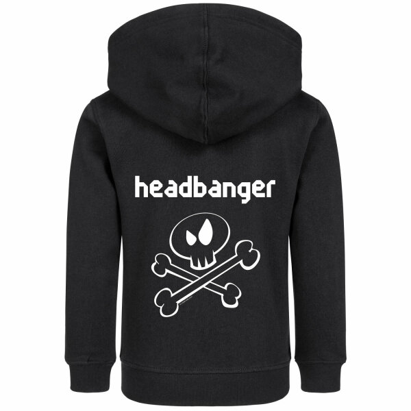 headbanger (invers) - Kids zip-hoody, black, white, 104