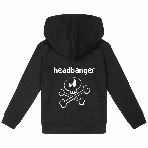 headbanger (invers) - Kids zip-hoody, black, white, 104