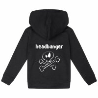 headbanger (invers) - Kinder Kapuzenjacke, schwarz, weiß, 116