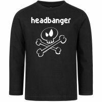headbanger (invers) - Kids longsleeve, black, white, 104