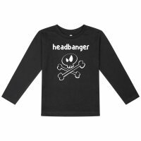headbanger (invers) - Kids longsleeve, black, white, 104