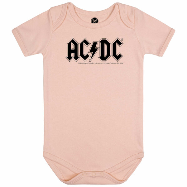 AC/DC (Logo) - Baby bodysuit, pale pink, black, 80/86