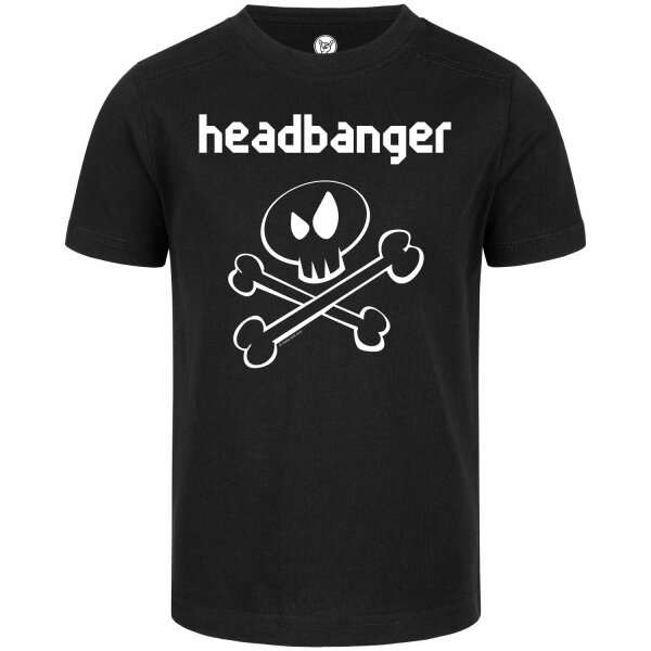 headbanger (invers) - Kinder T-Shirt, schwarz, weiß, 140