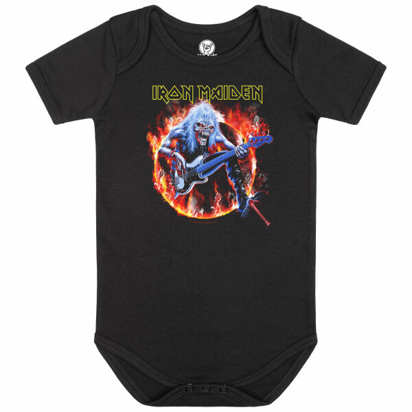 Iron Maiden (Fear Live Flame) - Baby Body, schwarz, mehrfarbig, 56/62