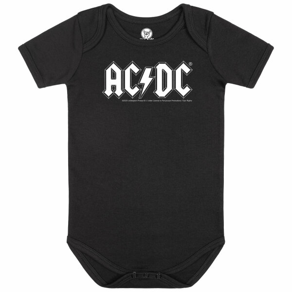 AC/DC (Logo) - Baby bodysuit, black, white, 56/62