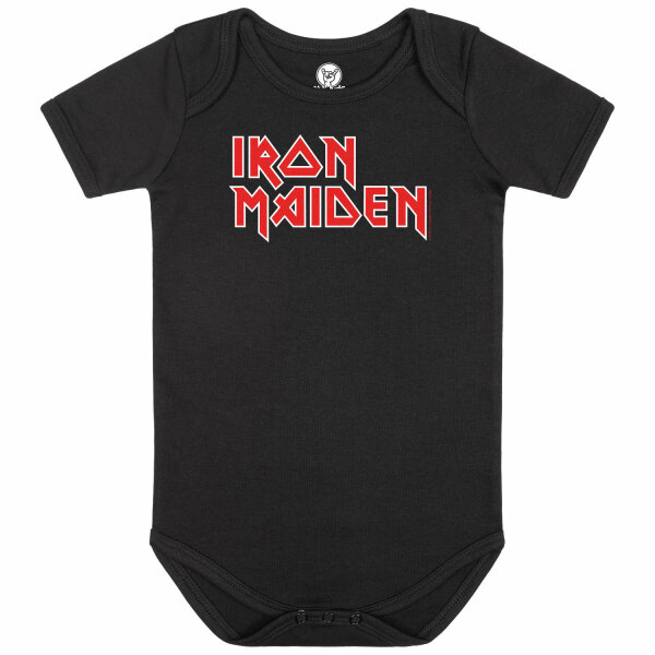 Iron Maiden (Logo) - Baby bodysuit, black, red/white, 56/62