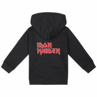 Iron Maiden (Logo) - Baby zip-hoody, black, red/white, 56/62