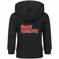 Iron Maiden (Logo) - Baby Kapuzenjacke, schwarz, rot/weiß, 68/74