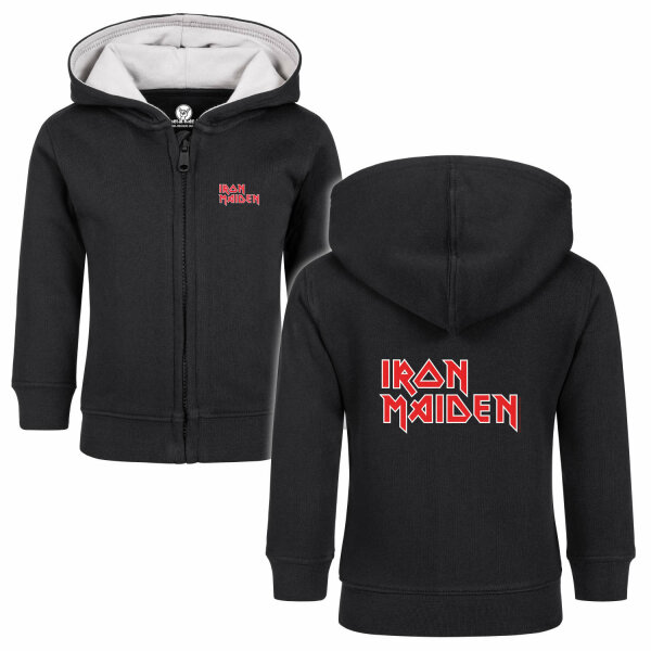 Iron Maiden (Logo) - Baby zip-hoody, black, red/white, 80/86