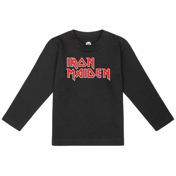 Iron Maiden (Logo) - Baby longsleeve, black, red/white, 56/62