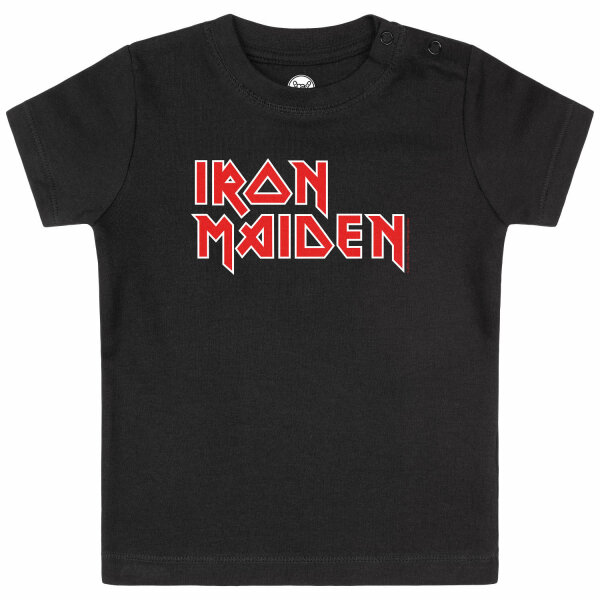 Iron Maiden (Logo) - Baby T-Shirt, schwarz, rot/weiß, 56/62
